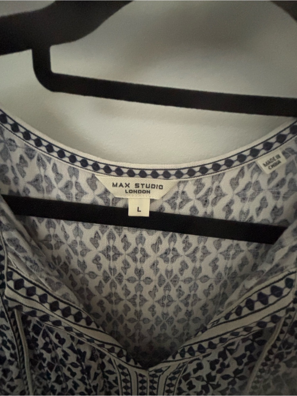 Max Studio Blue and White Printed women’s tunic ( or very short dress!) - Picture 2 of 6